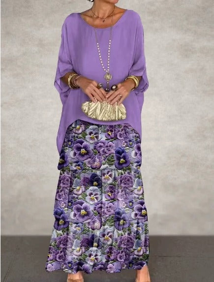 Purple with flowers / 4XL